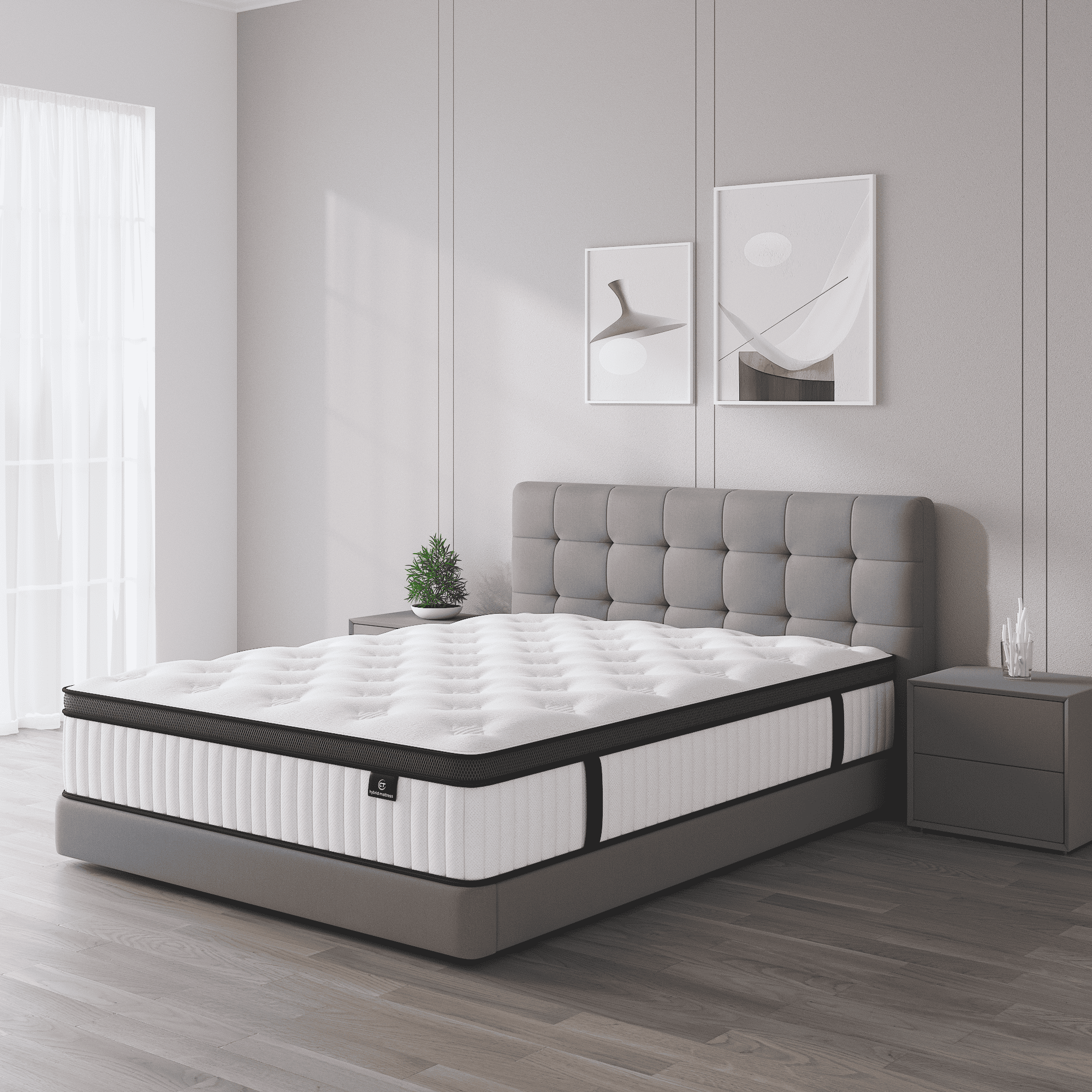 Madevos Queen Mattress in a Box, 10 inch Memory Foam individual Pocket Spring Hybrid Mattress - Medium Firm Support with Soft & Breathable