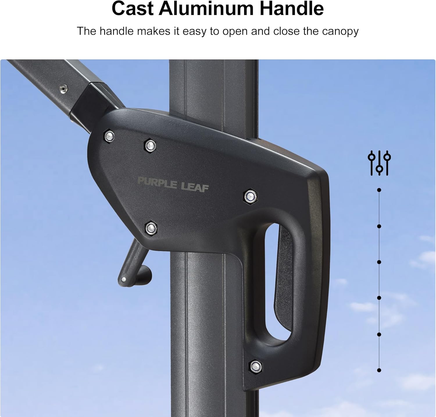 PURPLE LEAF 10x10 Ft Cantilever Umbrella Square Outdoor Patio Umbrella Large Offset Hanging Umbrella Aluminum Umbrella with 360°Rotation Adjustable Garden Pool Umbrella,Gray