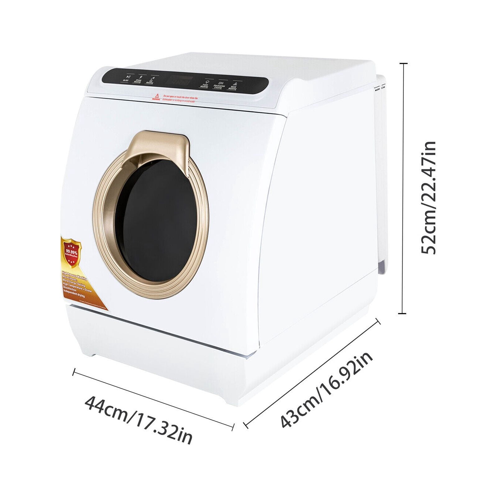 Portable Countertop Dishwasher Air Drying 5 Programs W/ 7L Water Tank 110V