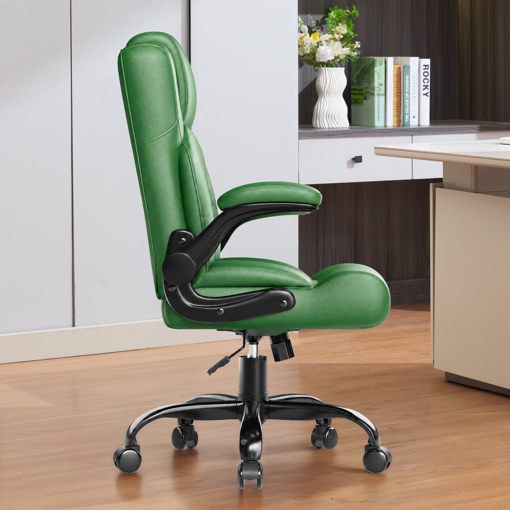 JONPONY Leather Office Chair, Big and Tall Office Chair 400LBS Wide Seat Ergonomic Computer Desk Chair High Back Executive Leather Chair Adjustable Task Chair Lumbar Back with 1-Year Warranty, Black